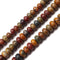 2.0mm Large Hole Red Creek Jasper Smooth Rondelle Beads 5x8mm 6x10mm 8" Strand