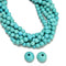 2.0mm Large Hole Blue Turquoise Smooth Round Beads 6mm 8mm 10mm 15.5" Strand