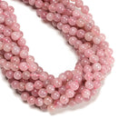 Natural Madagascar Rose Quartz Smooth Round Beads Size 8mm 10mm 15.5'' Strand