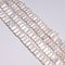 White Fresh Water Pearl Double Drill Irregular Rectangle Beads 6x18mm 16" Strand