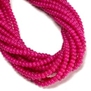 Cloudy Fuchsia Color Dyed Jade Smooth Rondelle Beads Size 4x6mm 15.5" Strand