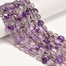 Natural Light Amethyst Pebble Nugget Beads 9-10x11-13mm 10-11x14-16mm 15.5" Strd