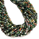 Natural Indian Agate Faceted Round Beads Size 2mm 3mm 4mm 15" Strand