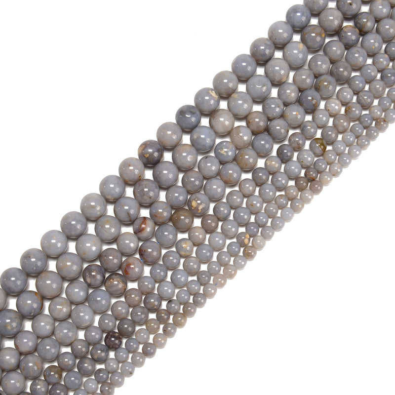 Natural Multi Color Blue Opal Smooth Round Beads 6mm 8mm 10mm 12mm 15.5" Strand