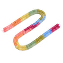 Gradient Multi-color Gemstone Smooth Rondelle Beads Size 2x6mm 15.5 Strand