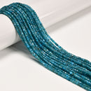 Natural Blue Apatite Faceted Cube Beads Size 2mm 15.5'' Strand