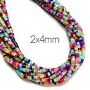 Multi-color Mother of Pearl MOP Shell Heishi Disc Beads 2x4mm 2x6mm 15.5" Strand