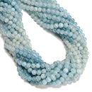 Natural Gradient Aquamarine Smooth Round Beads Size 6mm 10mm 15.5" Strand