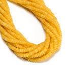 Yellow Color Dyed Jade Smooth Rondelle Beads Size 2x6mm 14.5" Strand