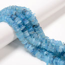 Dark Blue Aquamarine Center Drill Pebble Nugget Chips Beads 10-12mm 15.5'' Strd