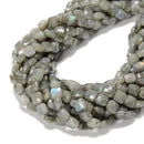 Natural Labradorite Faceted Square Beads Size 8mm 15.5'' Strand