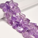 Natural Amethyst Nugget Chunk Beads Size 20x30mm 25x35mm 15.5" Strand