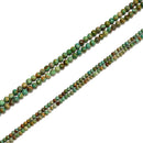 04 Natural Genuine Turquoise Smooth Round Beads 3-3.5mm 4.5-5mm 15.5" Strand