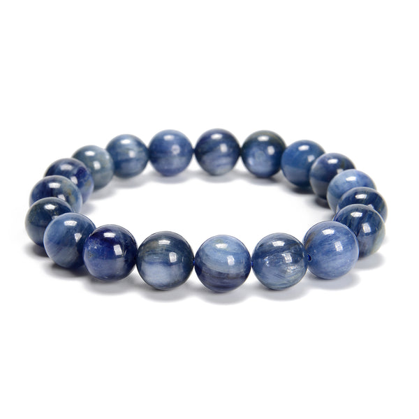 High Quality Kyanite Smooth Round Beaded Bracelet 10mm 7.5'' Length Sold by Piece