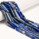 Natural Lapis Lazuli Faceted Rectangle Irregular Tube Beads 6-7x18-30mm 15.5" L