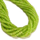 Peridot Color Dyed Jade Smooth Rondelle Beads Size 4x6mm 15.5" Strand