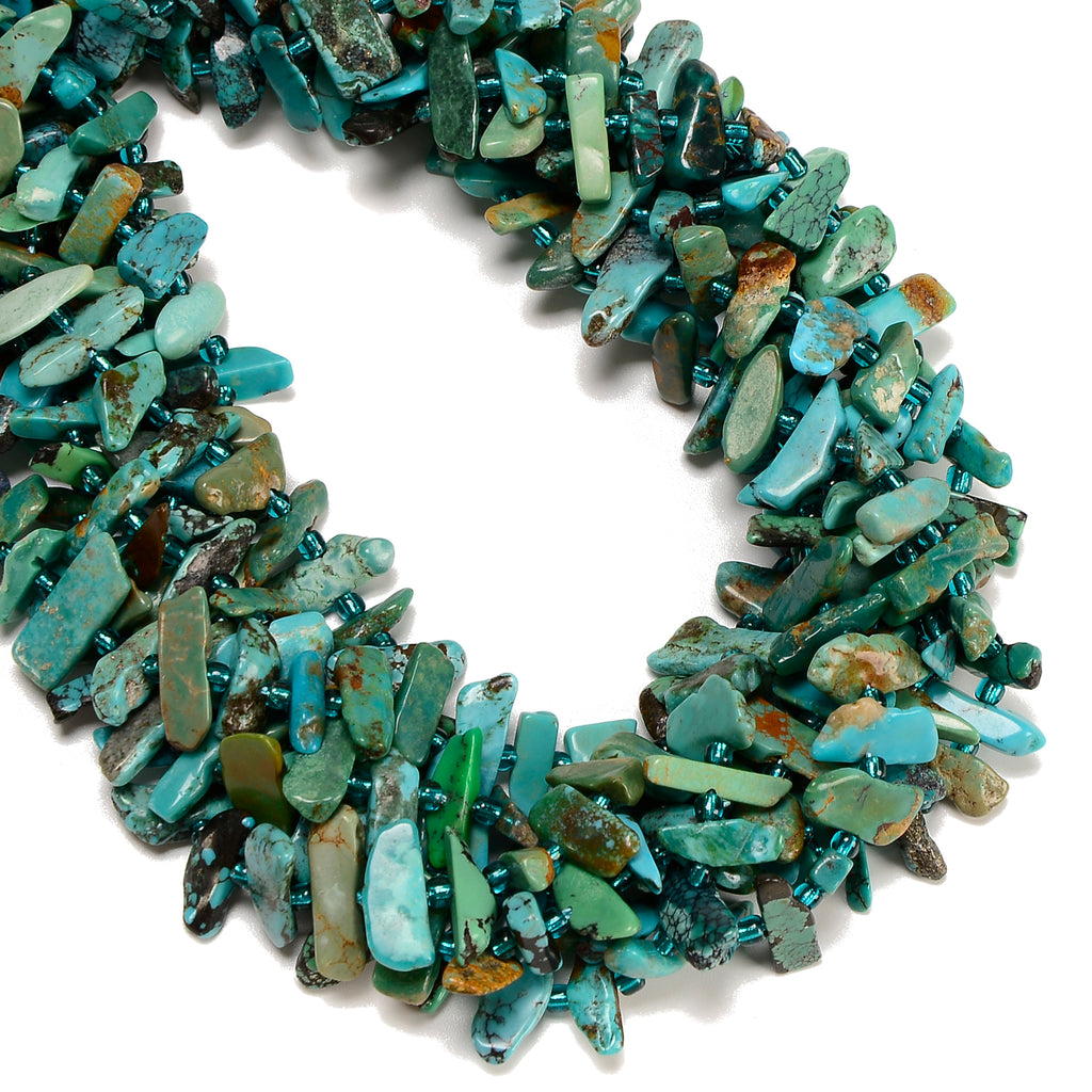 Natural Turquoise Irregular Slice Stick Points Beads 4-7x12-17mm 15.5 ...