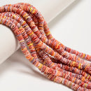 Multi-color Pectin Shell Wavy Heishi Disc Beads Size 1.5x6mm 1.5x7mm 24" Strand
