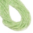 Light Green Color Dyed Jade Faceted Rondelle Beads Size 3x4mm 14'' Strand