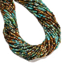 Gradient Natural Turquoise Faceted Cube Beads Size 3mm 15.5" Strand