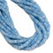 Light Aquamarine Color Dyed Jade Smooth Rondelle Beads Size 2x6mm 15.5'' Strand