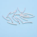 925 Sterling Silver Bamboo Curved Tube Beads Size 2x18mm 6 Pieces Per Bag