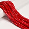 Red Coral Color Dyed Jade Faceted Cube Beads Size 6-7mm 15.5'' Strand