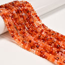 Natural Carnelian Faceted Cube Beads Size 5mm 15.5" Strand