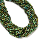 Natural Multi color Turquoise Faceted Cube Beads Size 4mm 15.5" Strand