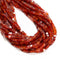 Natural Carnelian Smooth Cube Beads Size 4-5mm 15.5'' Strand