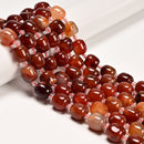 Natural Carnelian Barrel Drum Shape Beads Size 13-14mm 15.5'' Strand