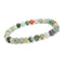 Natural Multi Color Jade Smooth Round Beaded Bracelet 6mm 7.5'' Length 3 PCS/Set