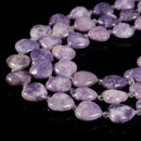 Natural Lepidolite Heart Shape Beads Size 20mm 15.5'' Strand