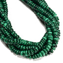 High Quality Natural Malachite Smooth Rondelle Disc Beads 2-4.5x8mm 15.5''Strand