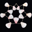 Pink Queen Conch Shell Graduated Twist Teardrop Size 25x30-30x35mm 15.5" Strand