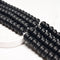 2.0mm Hole Black Onyx Matte Rondelle Beads 5x8mm 6x10mm 8" Strand