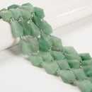 Natural Green Aventurine Faceted Drop Beads Size 13x20mm 15.5" Strand