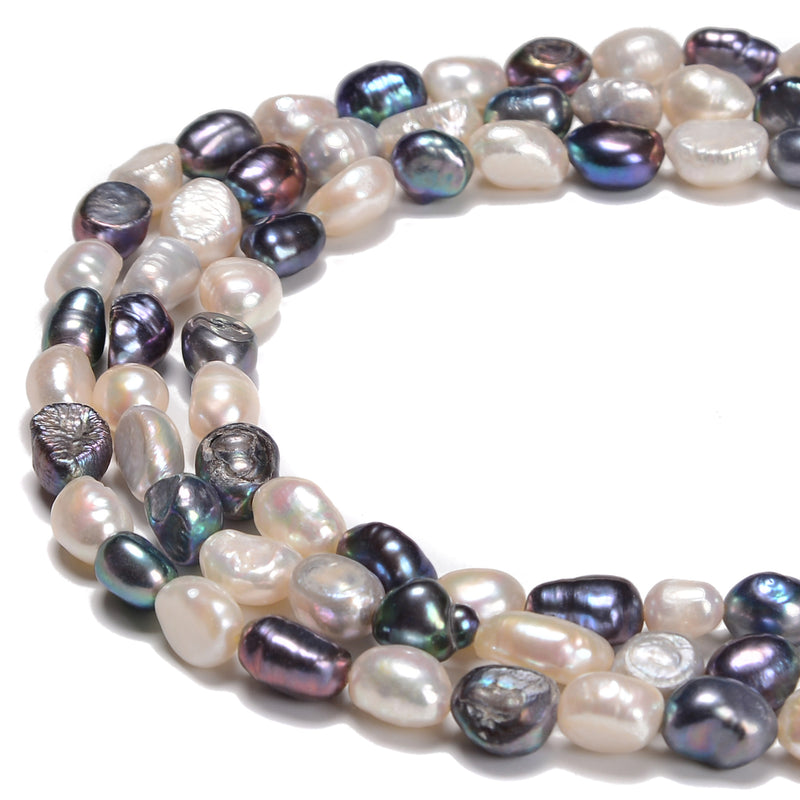 Multi Color Fresh Water Pearl Side Drill Nugget Beads 8-9mm 10-11mm 14.5'' Str