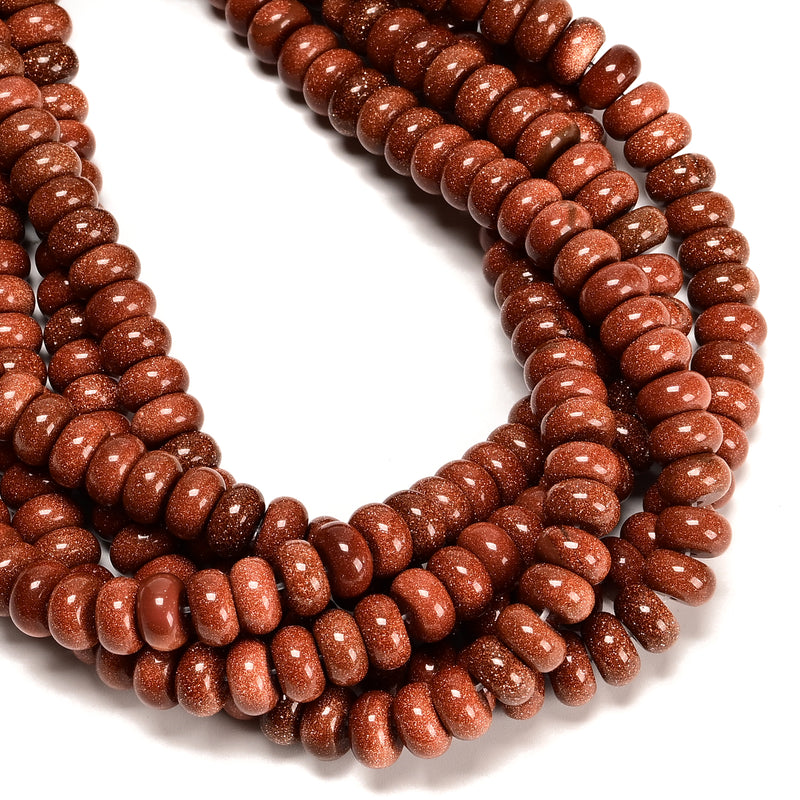 Sand Goldstone Smooth Rondelle Beads Size 6x10mm 15.5" Strand