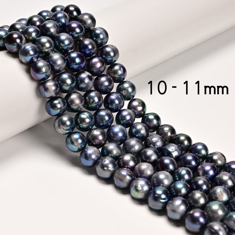 Grade A Peacock Fresh Water Pearl Potato Beads 7.5-8mm 8-9mm 9-10mm 14.5''Strand