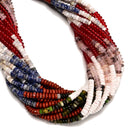 08 Multi-color Gemstone Smooth Rondelle Beads Size 2x4mm 15.5" Strand