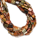 Natural Red Creek Jasper Flat Rectangle Shape Beads 10x14mm 12x16mm 15.5" Strand