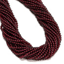 Natural Red Garnet Smooth Round Beads Size 3mm 15.5" Strand