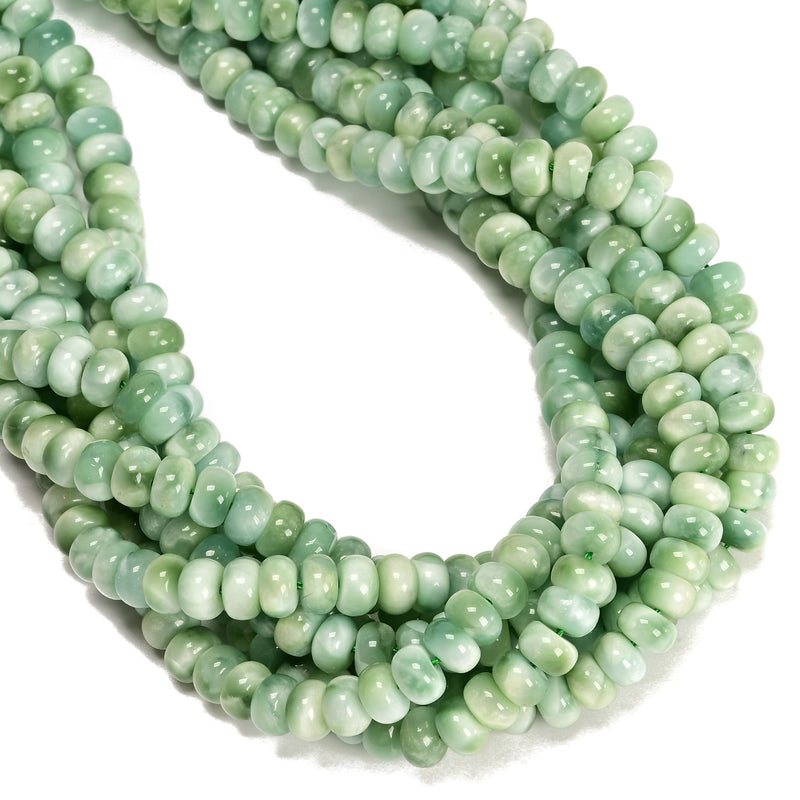 Iridescent Yellow Green Moonstone Smooth Rondelle Beads 4x6mm 5x8mm 15.5''Strand