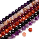 02 Mixed Colors Stripe Agate Smooth Round Beads Size 20mm 15.5" Strand