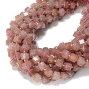 Natural Strawberry Quartz Faceted Rubik's Cube Beads Size 8mm 15.5'' Strand