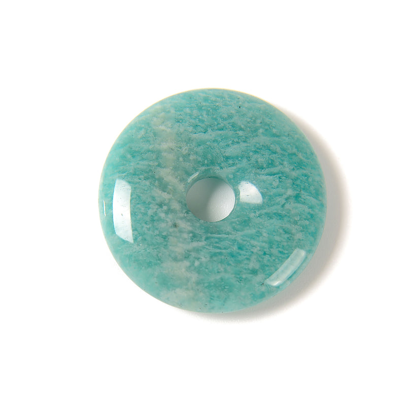 Natural Blue Green Amazonite Donut Circle Pendant Size 30mm Sold by Piece