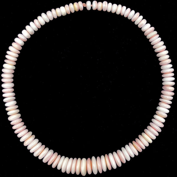 Pink Queen Conch Shell Graduated Rondelle Beads Size 4x6mm-4x15mm 15.5" Strand