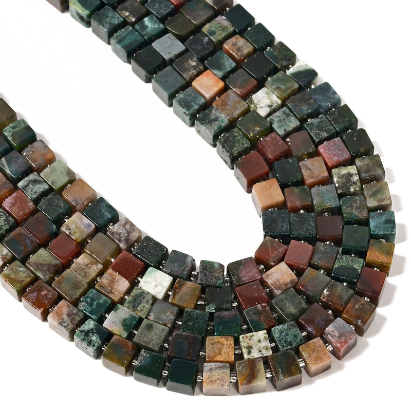 Natural Indian Agate Smooth Cube Beads Size 8-9mm 15.5'' Strand