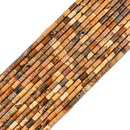 03 Mixed Gemstone Cylinder Tube Shape Beads Size 2x4mm 15'' Strand